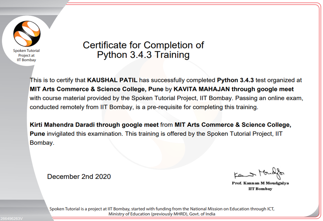 Python Certification certification